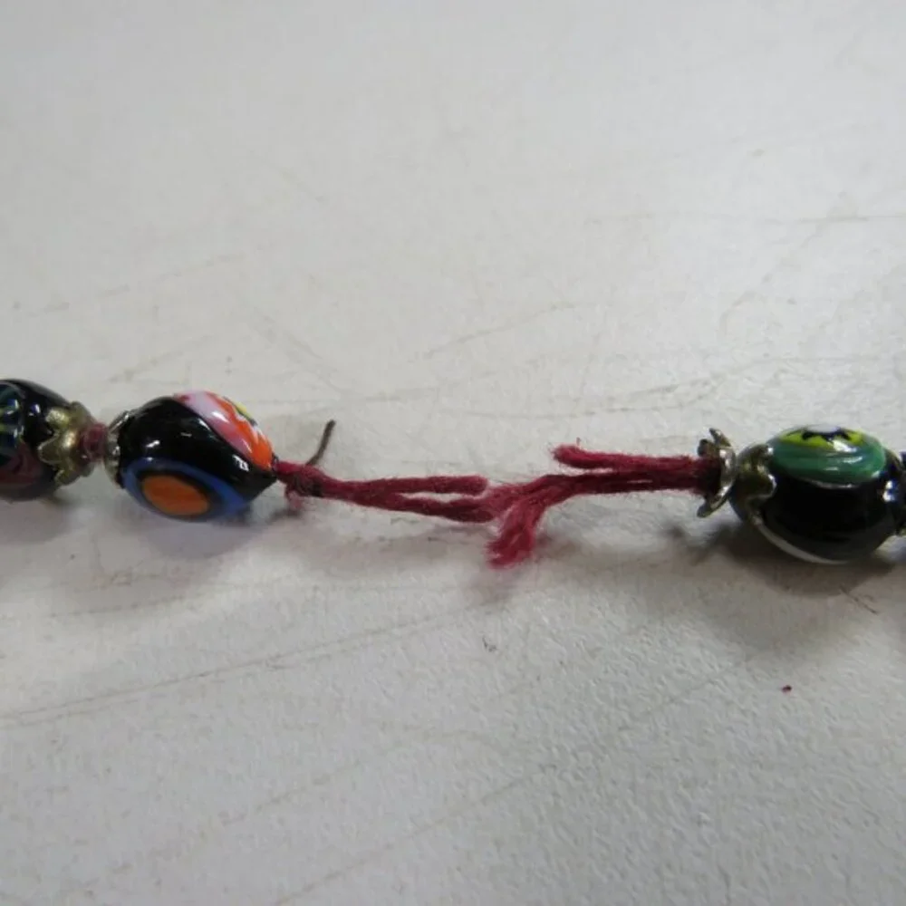 Vintage Millefiori Glass (52) BEADS Double Sided Handmade Multi Colored